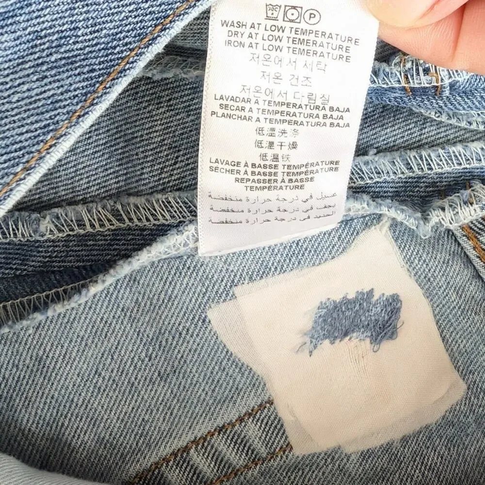 NWT RE/DONE Levi's Cotton Handkerchief Denim Skirt in Indigo, size 26